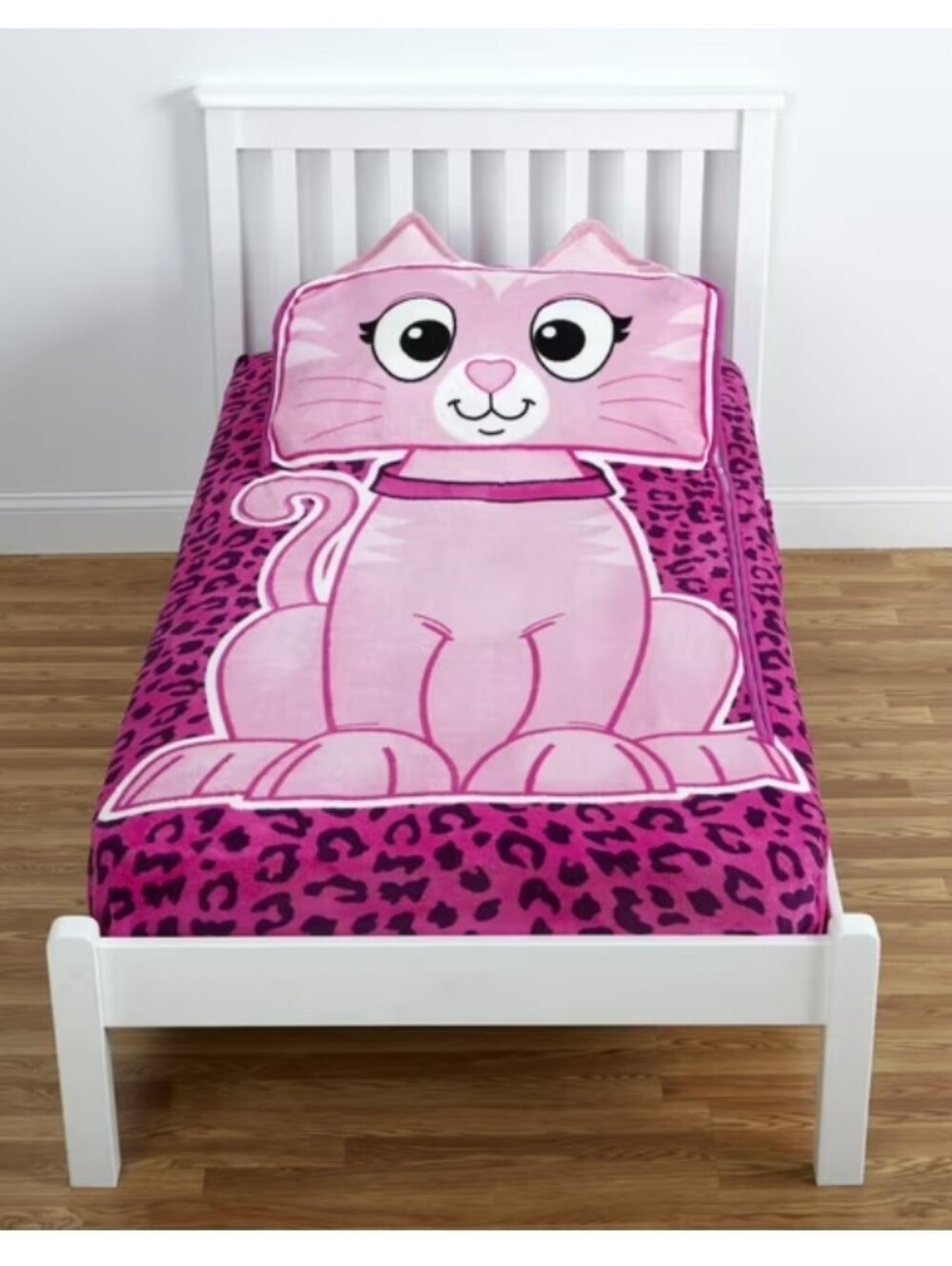 ZippySack Fitted Zip Up Pink Kitty  Leopard Print Soft Plush Blanket Side Pocket